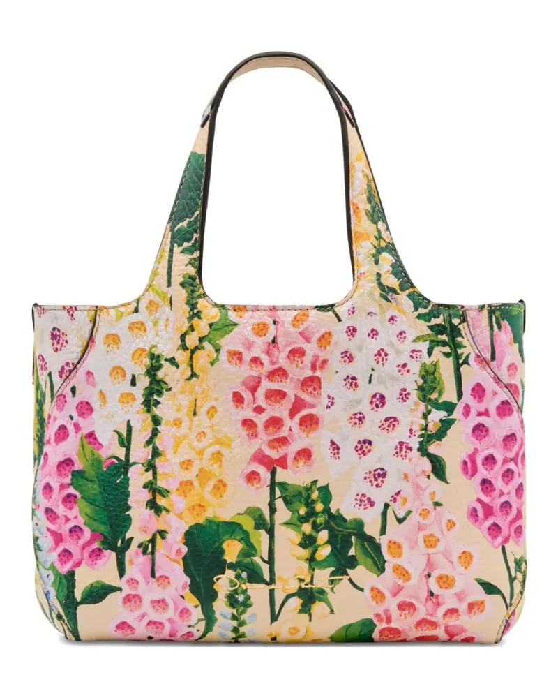 Oscar de la Renta The Mini Topaz Tote Bag mit Blumen-Print - Nude Nude