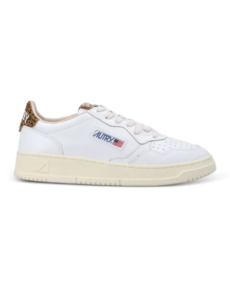 AUTRY Medalist leopard-print panelled sneakers - Weiß Weiß
