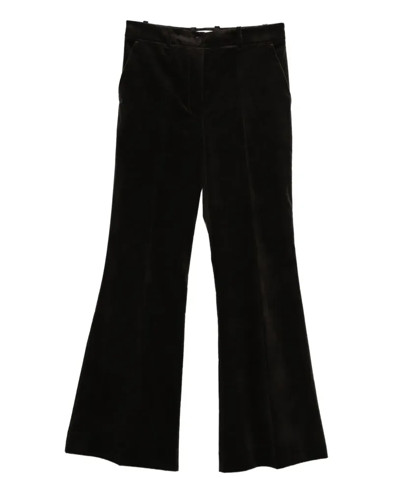P.A.R.O.S.H. P.A.R.O H. velvet flared trousers - Braun Braun
