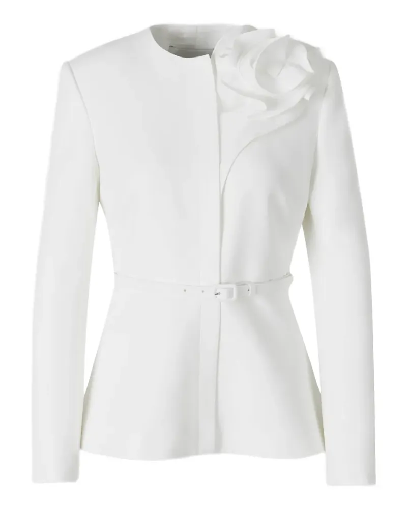 Roland Mouret Flower Jacke mit Gürtel - Weiß Weiß