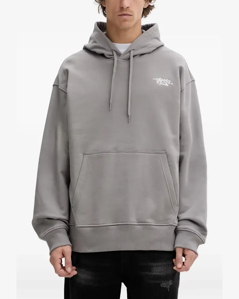 Diesel S-Macs-Hood-V2 graphic-print logo-embroidered hoodie - Grau Grau