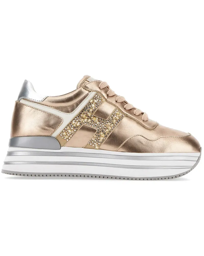 Hogan Midi Metallic-Sneakers mit Plateau - Gold Gold