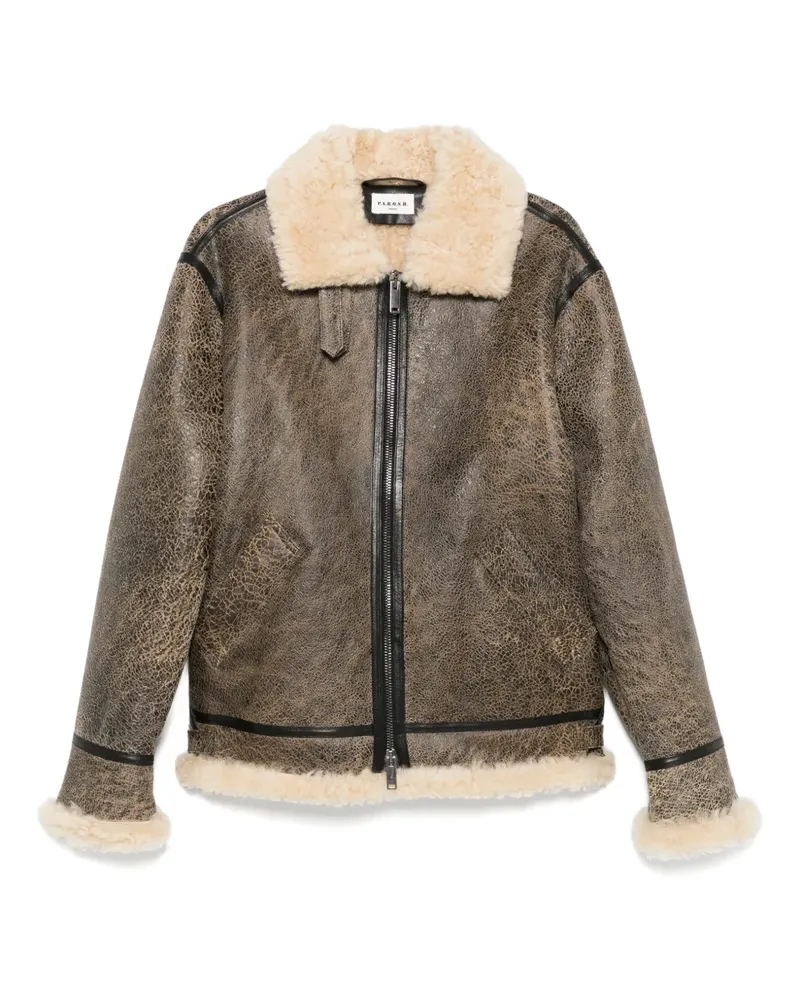 P.A.R.O.S.H. P.A.R.O H. Giubbotto Lederjacke aus Shearling - Braun Braun