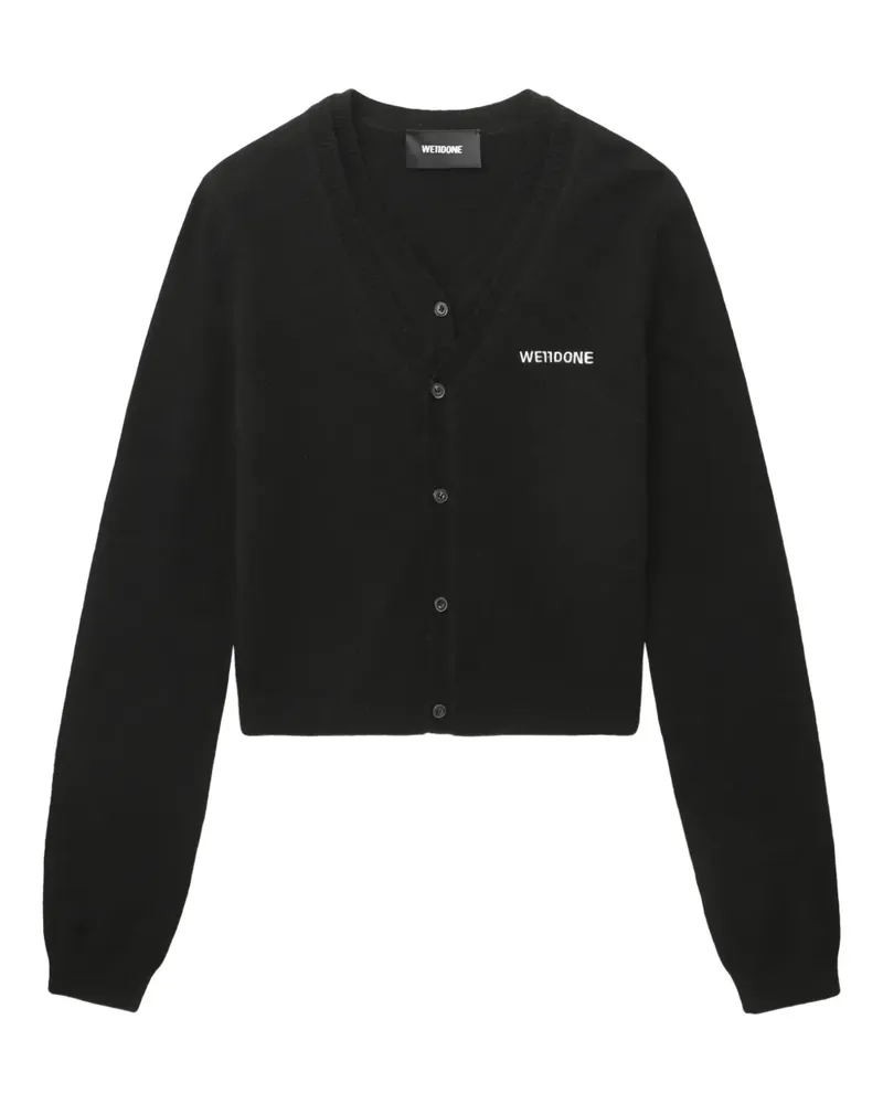 WE 11 DONE Cardigan mit Stickerei - Schwarz Schwarz