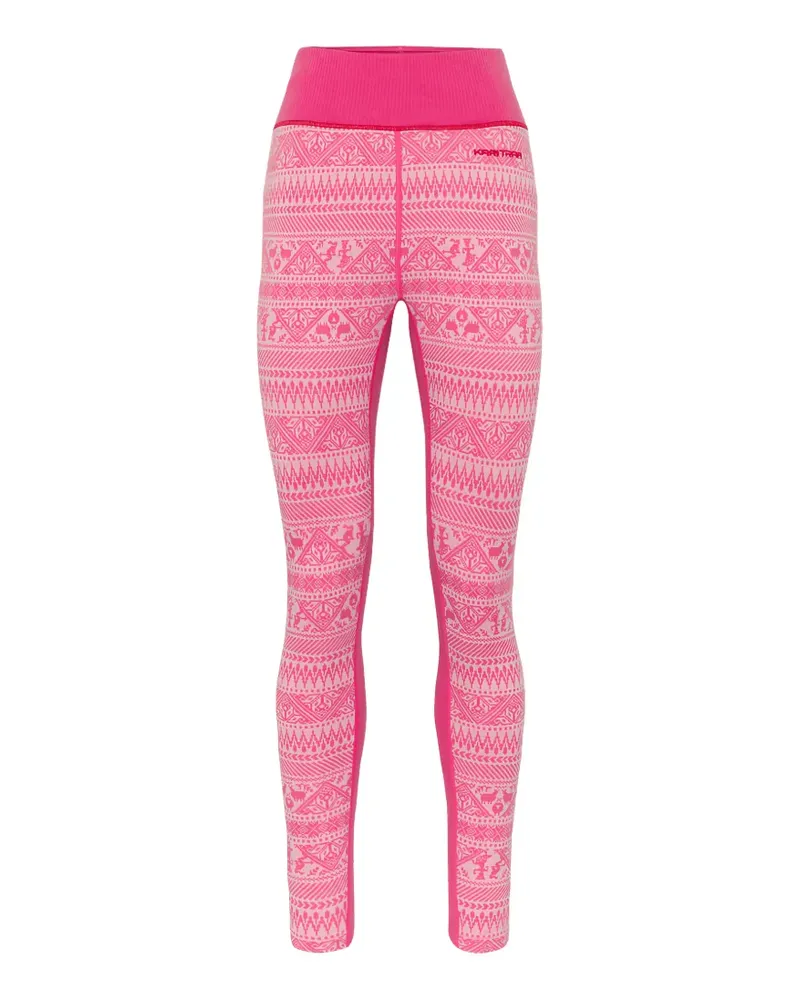 Kari Traa Sport-Leggings mit Fair-Isle-Muster - Rosa Rosa