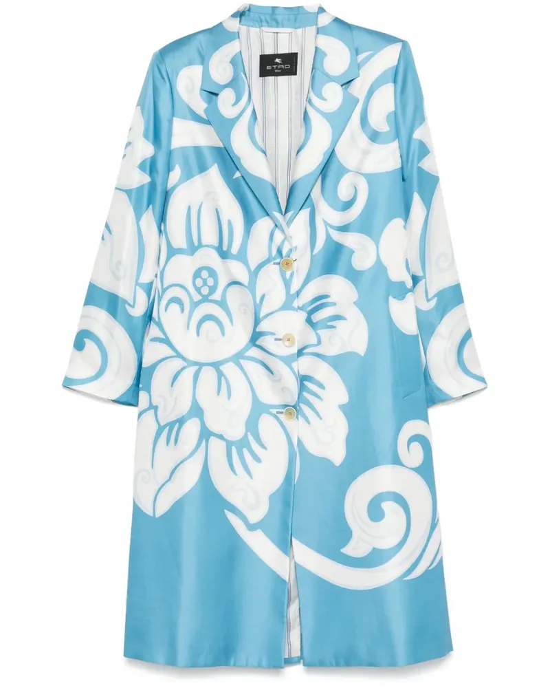 Etro Mantel mit grafischem Print - Blau Blau