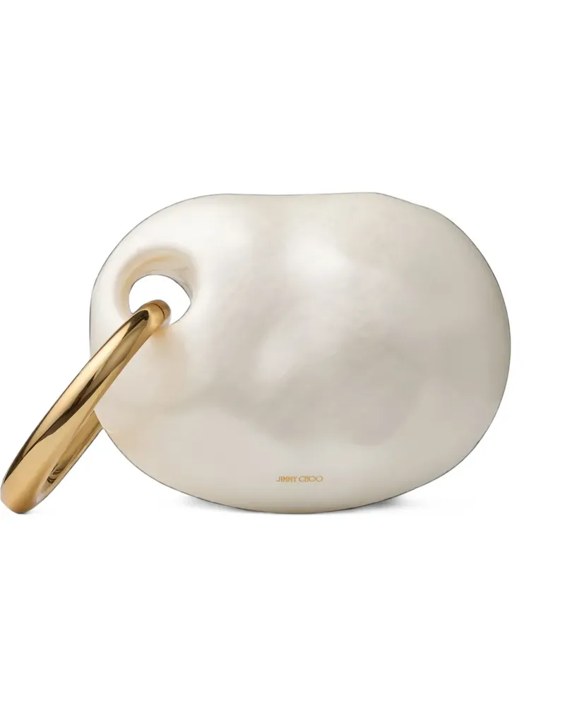 Jimmy Choo Oyster natural acrylic glass minaudière with bracelet handle bag - Nude Nude