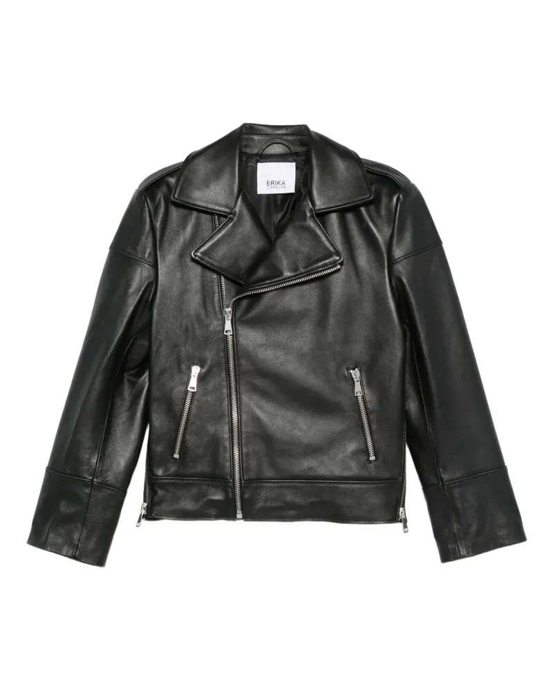 Erika Cavallini leather biker jacket - Schwarz Schwarz