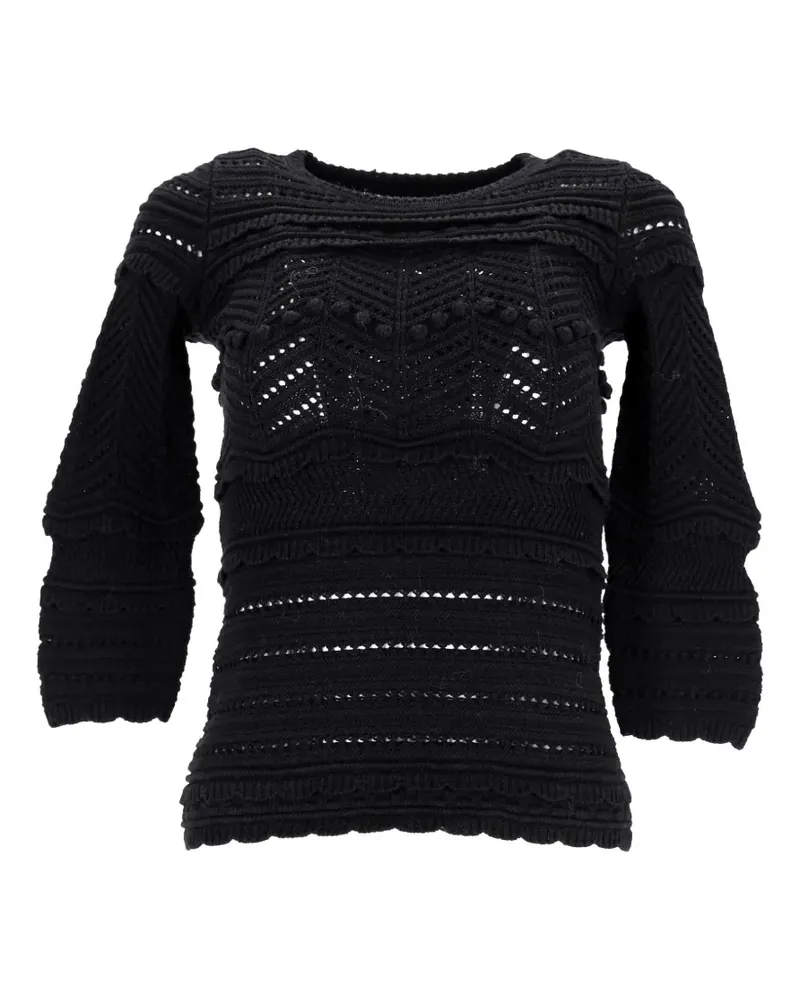 Isabel Marant Pullover mit Lochstrickmuster - Schwarz Schwarz