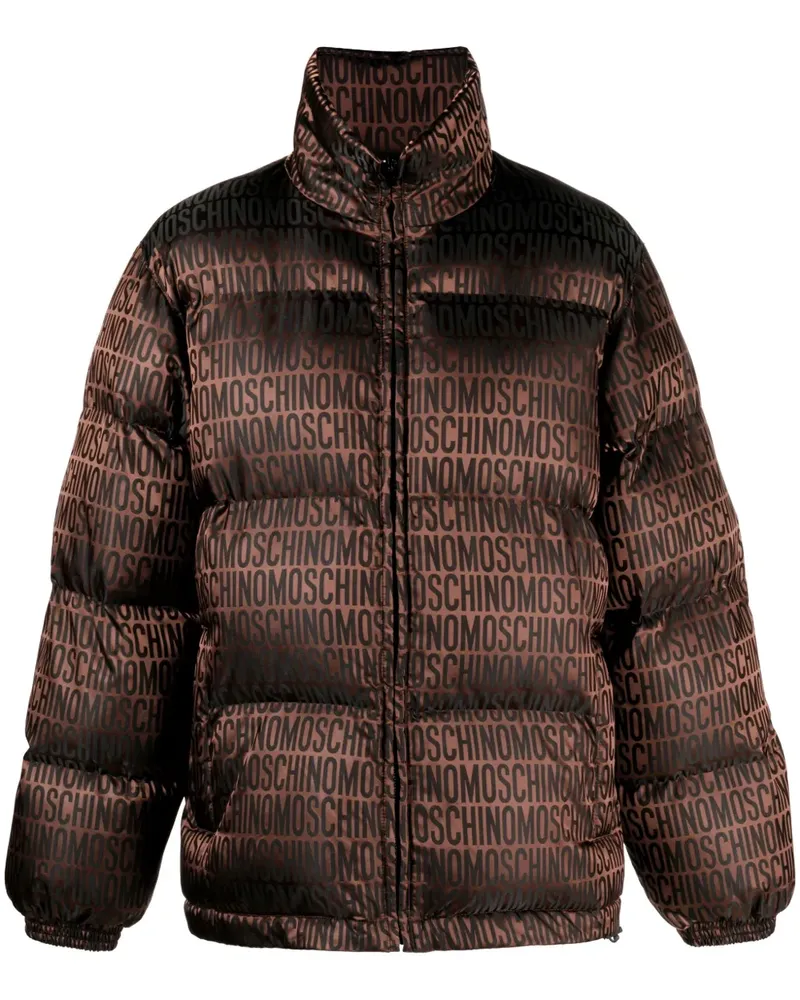Moschino Gefütterte Jacke mit Monogrammmuster - Braun Braun