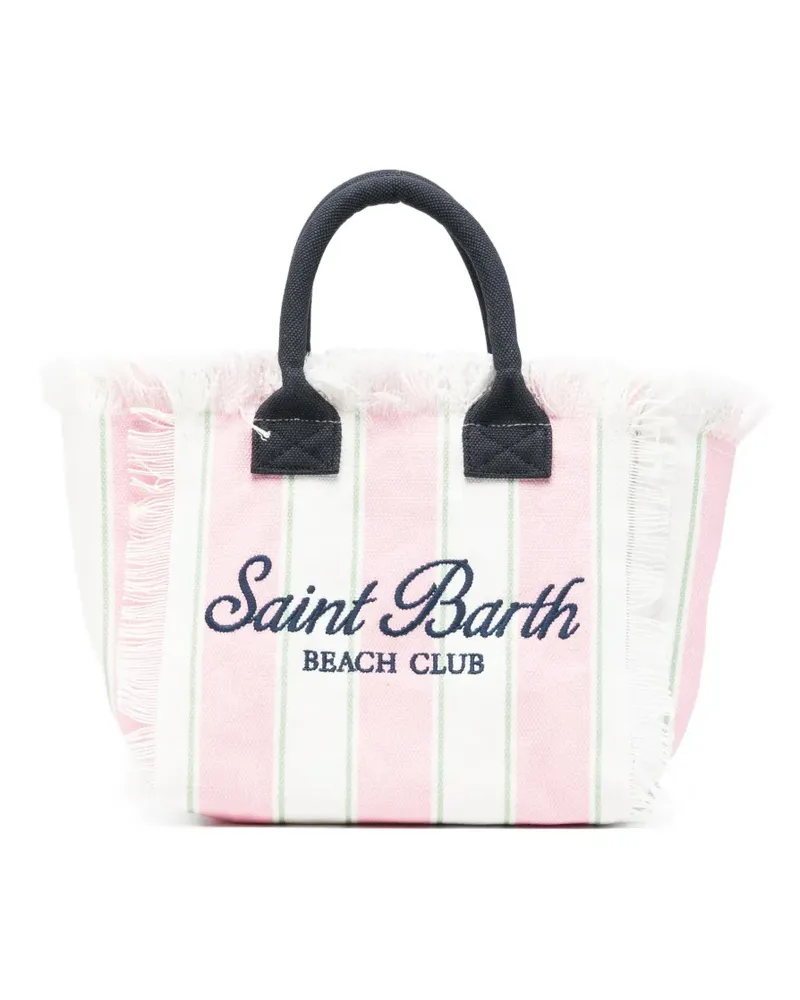 MC2 Saint Barth striped frayed-edge beach bag - Rosa Rosa