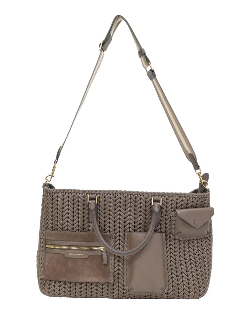 Anya Hindmarch Pocket Neeson woven tote bag - Braun Braun