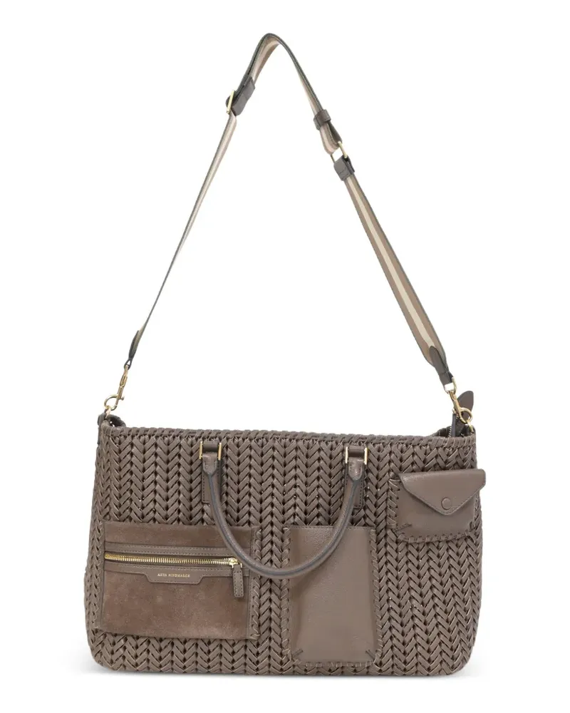 Anya Hindmarch Pocket Neeson woven tote bag - Braun Braun