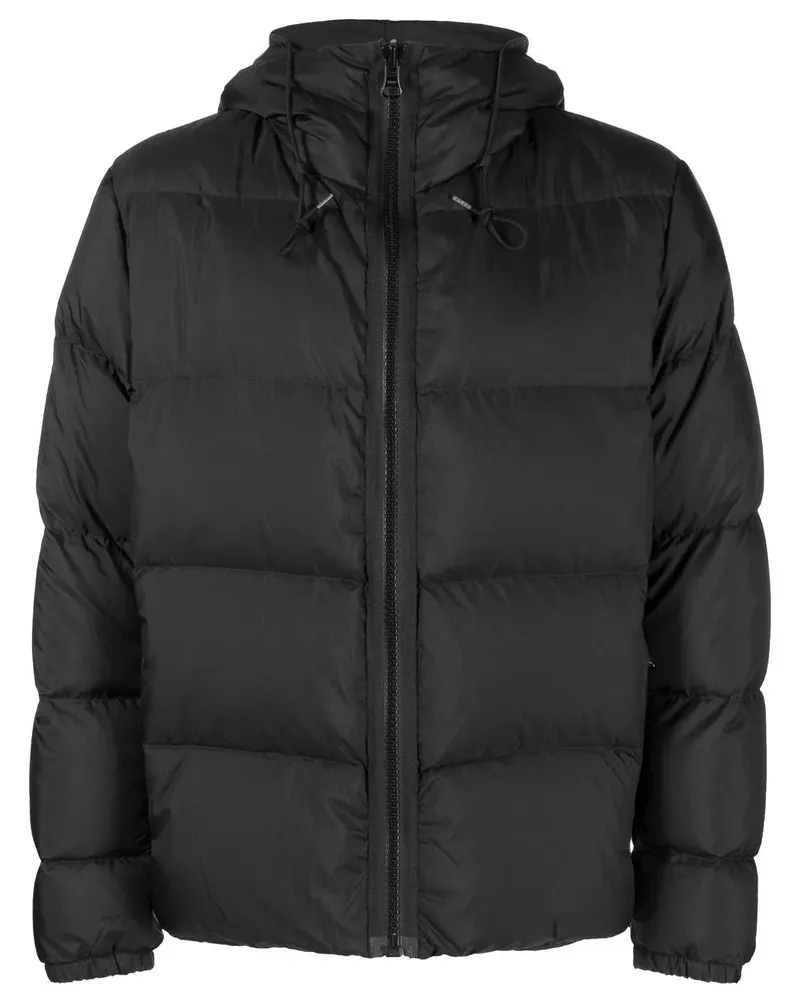 Ten c Gefütterte Kapuzenjacke mit Kordelzug - Schwarz Schwarz