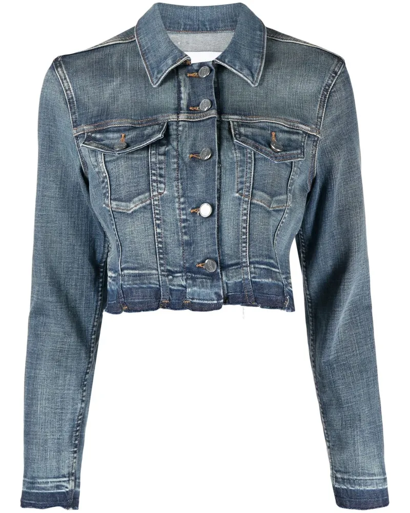 Ganni Klassische Cropped-Jeansjacke - Blau Blau