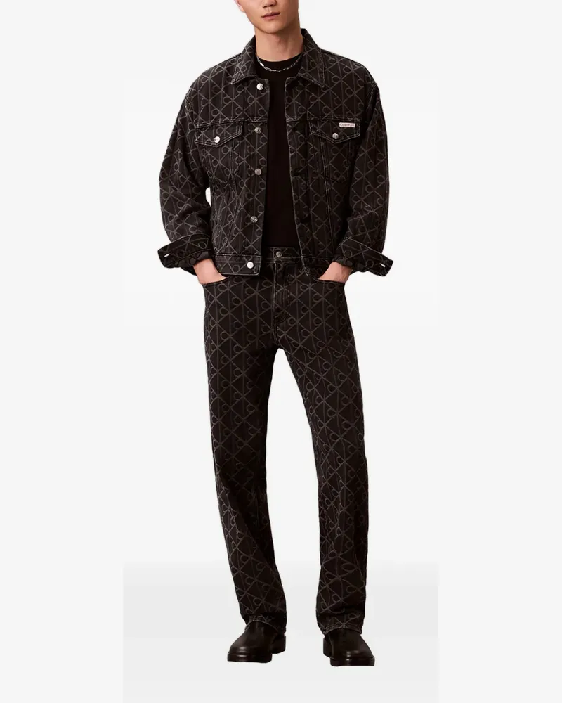Calvin Klein jacquard denim jacket - Schwarz Schwarz