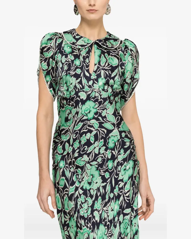 NISSA floral-print midi dress - Blau Blau