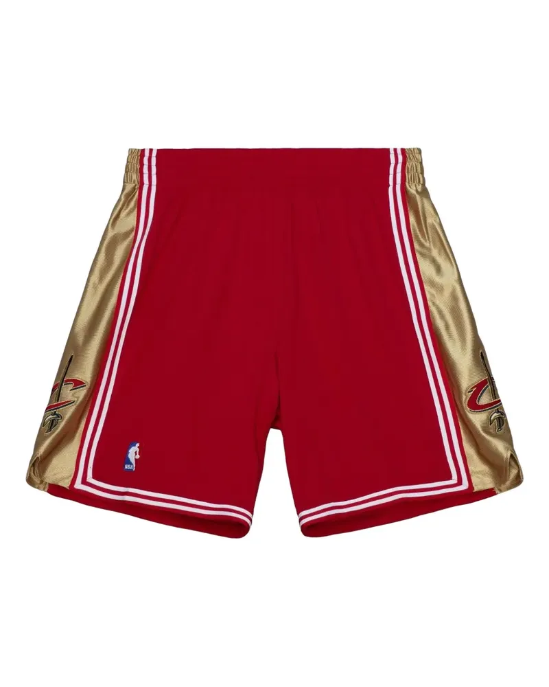 Mitchell & Ness Road Shorts mit goldfarbenem Detail - Rot Rot