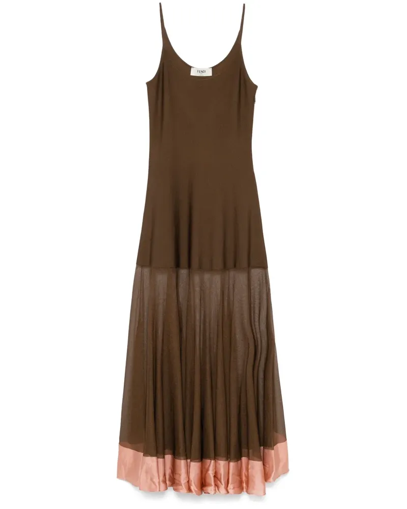 Fendi Gestricktes Maxikleid - Braun Braun