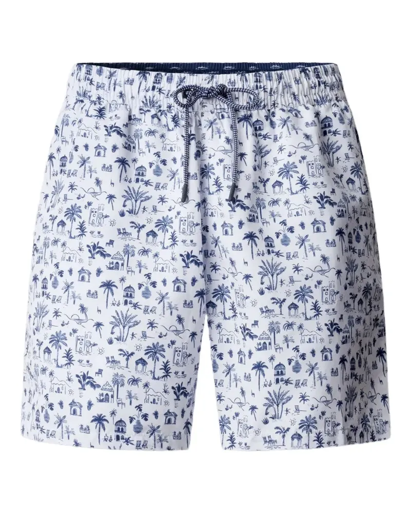 Hackett Badeshorts mit Insel-Print - Weiß Weiß