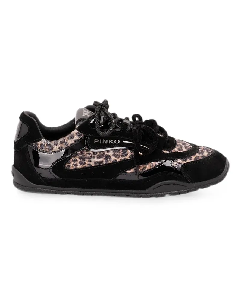 Pinko Yulia 01 Sneakers mit Leopardenprint - Schwarz Schwarz