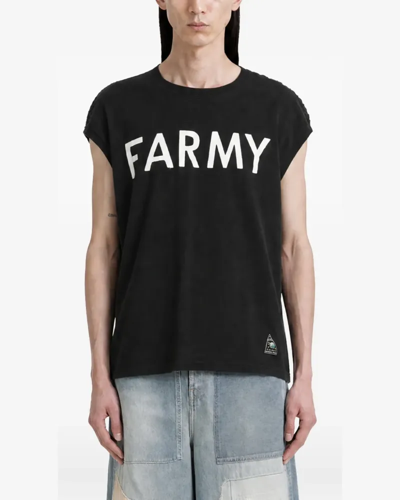KAPITAL Katabira T-Shirt mit Text-Print - Schwarz Schwarz