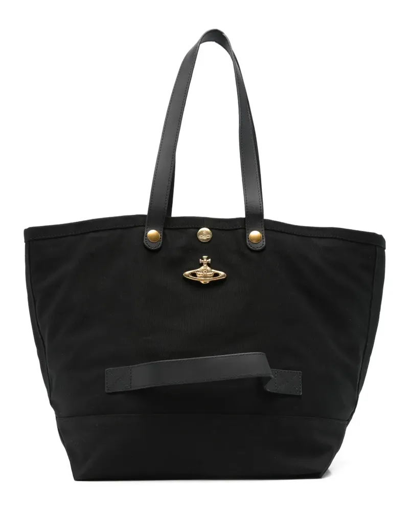 Vivienne Westwood Tote Bag mit Orb-Verzierung - Schwarz Schwarz