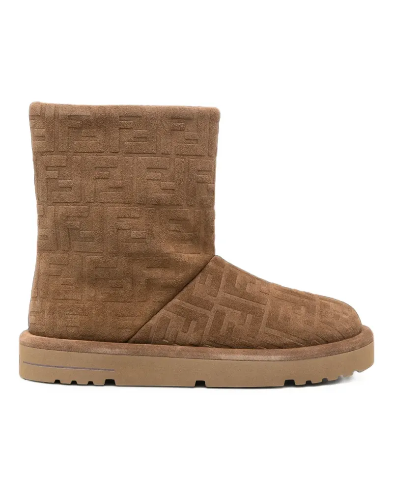 Fendi Wildlederstiefel mit FF - Braun Braun