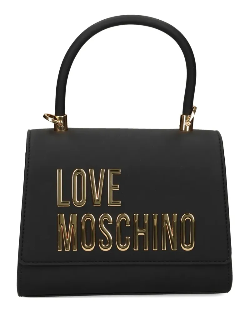 Moschino Shopper mit Logo-Schild - Schwarz Schwarz