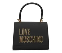 Shopper mit Logo-Schild - Schwarz