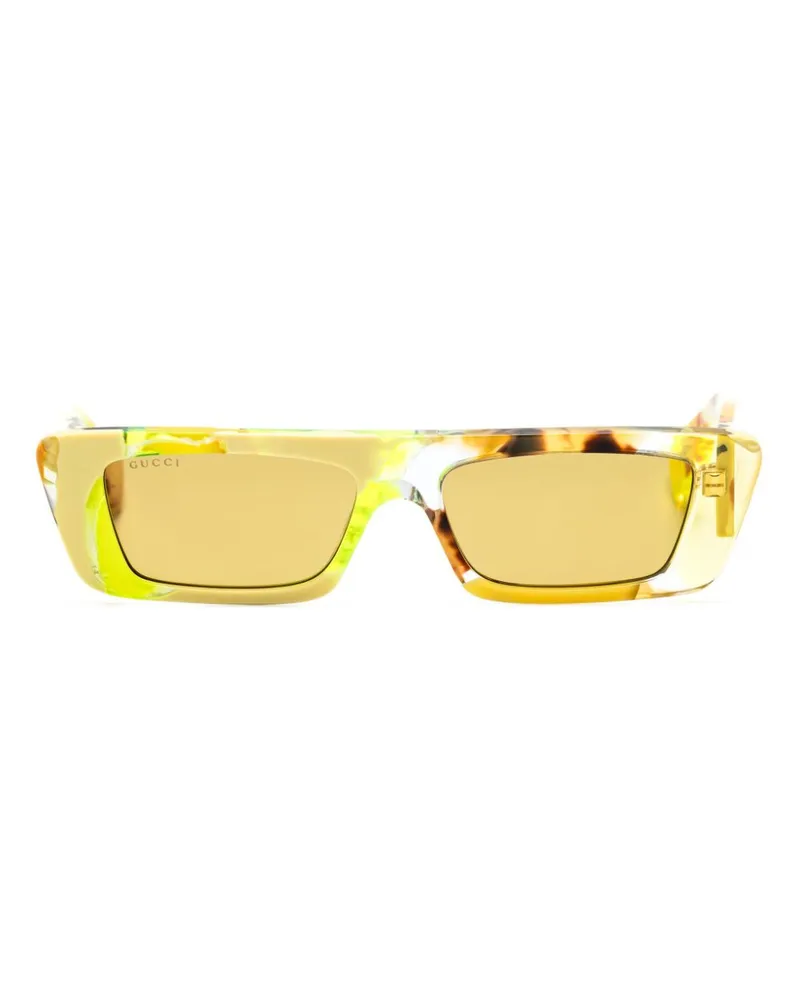 Gucci Sonnenbrille mit eckigem Gestell - Gelb Gelb