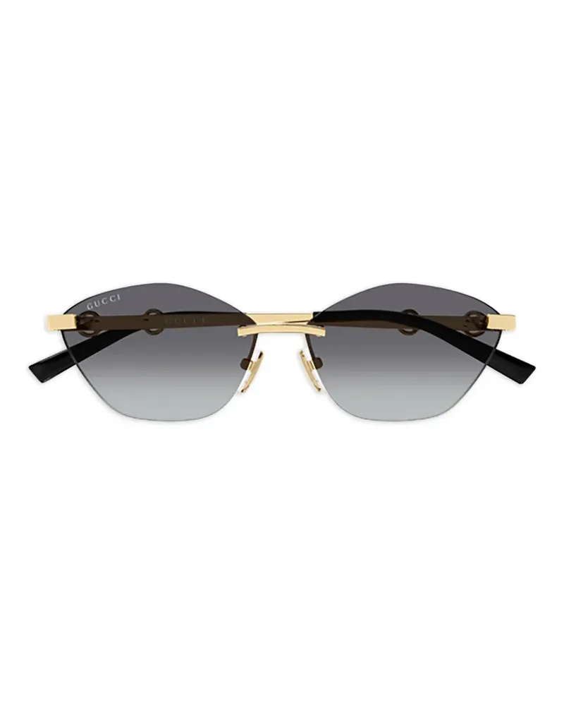 Gucci Rahmenlose Cat-Eye-Sonnenbrille - Gold Gold
