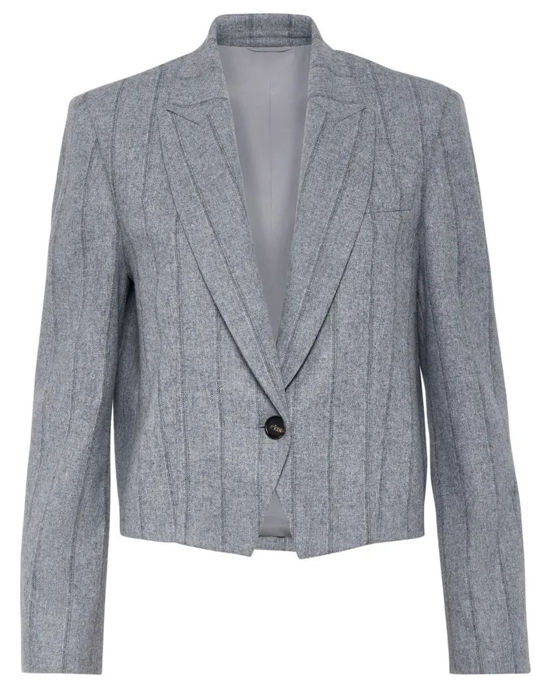 Brunello Cucinelli Cropped-Blazer mit Streifen - Grau Grau