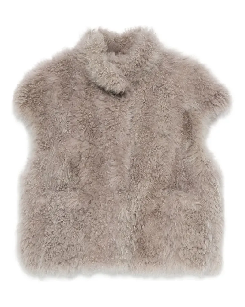 Simonetta Ravizza Kurzärmelige Weste aus Shearling - Grau Grau