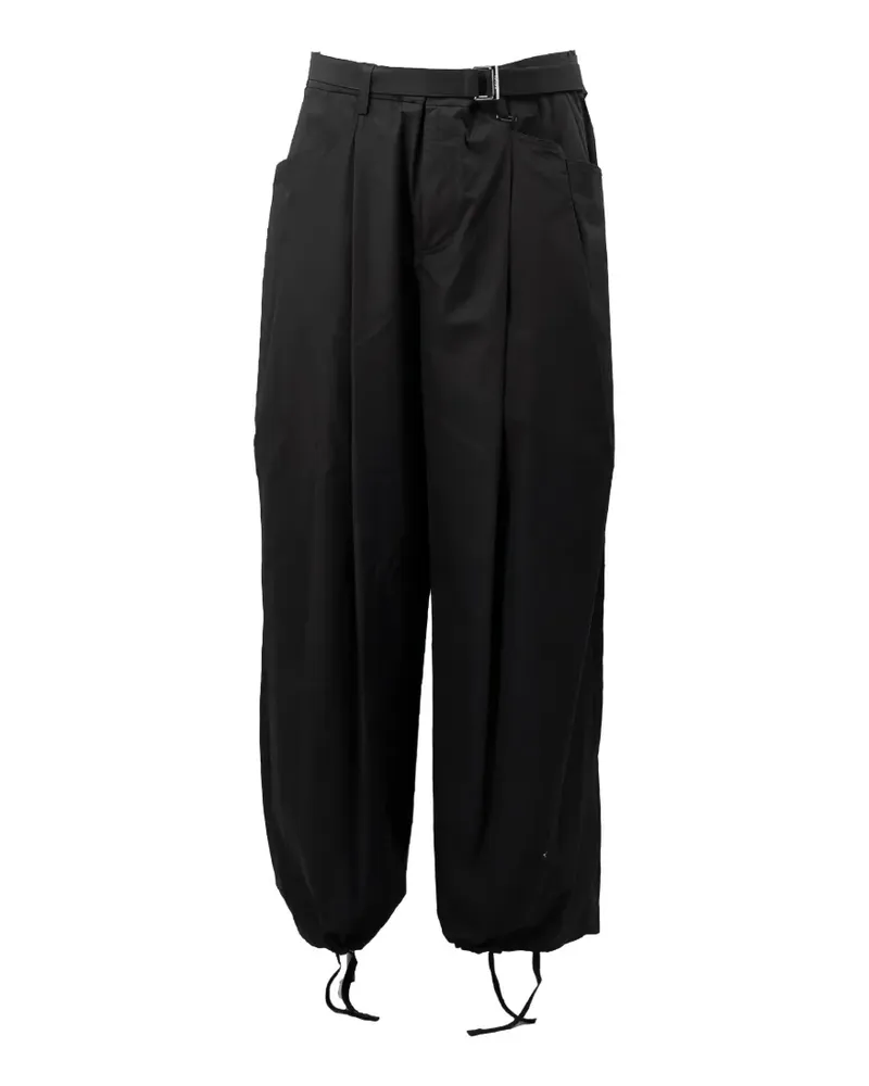Sacai Weite Hose mit Kordelzug - Schwarz Schwarz