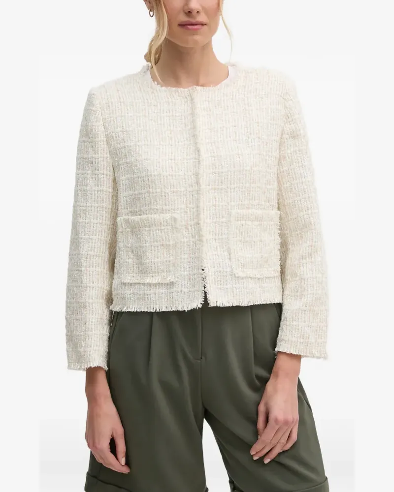 DKNY Bouclé-Jacke mit ausgefransten Kanten - Nude Nude