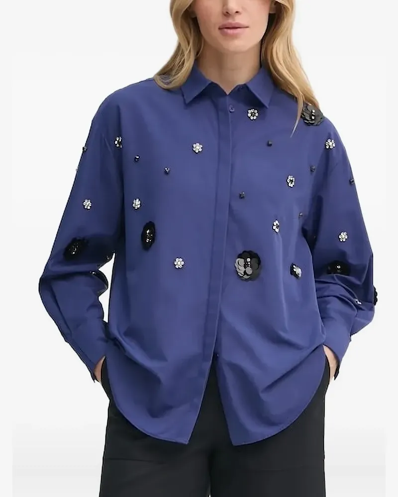 BRUUNS BAZAAR Kristallverziertes Hemd mit Pailletten - Blau Blau
