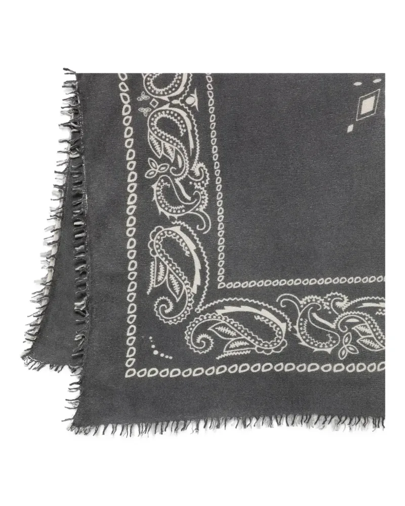 Liska Ausgefranster Schal mit Paisley-Print - Grau Grau