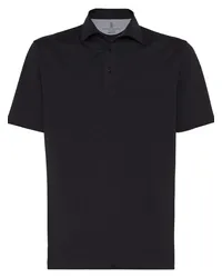 Brunello Cucinelli Poloshirt mit kurzen Ärmeln Schwarz