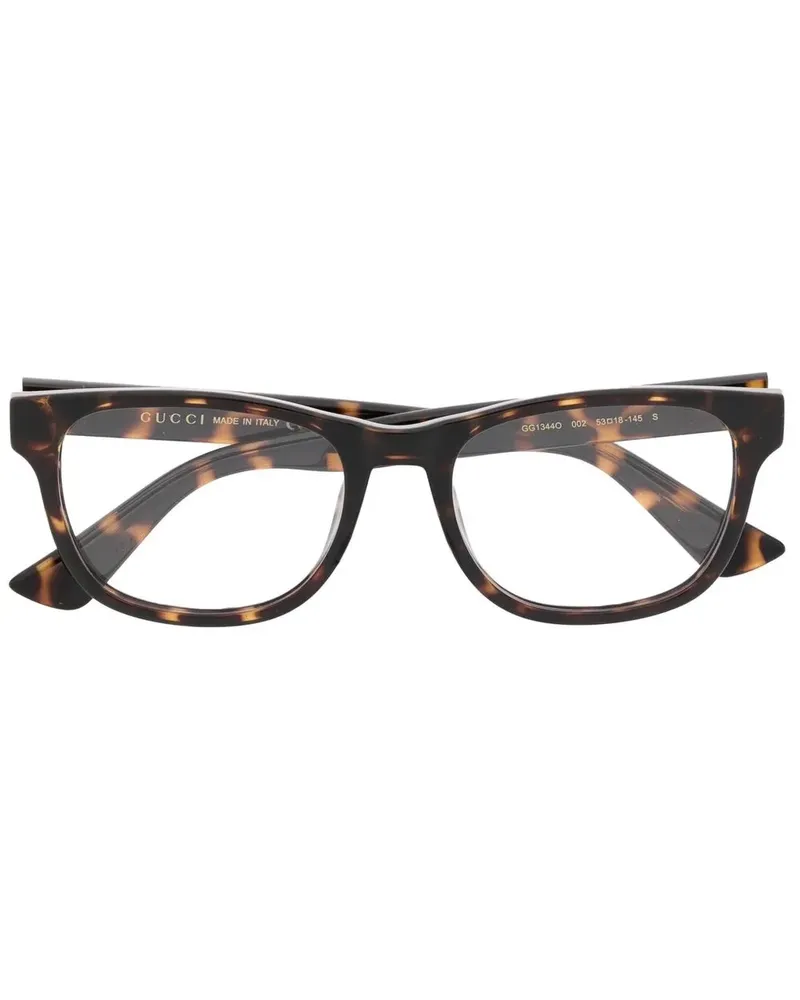 Gucci Eckige Brille in Schildpattoptik - Braun Braun