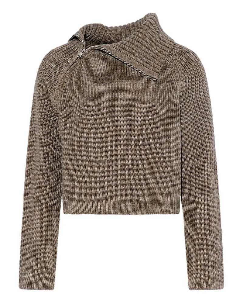 Yves Salomon Gerippter Pullover mit Reißverschluss - Grau Grau