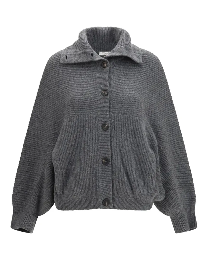 Brunello Cucinelli Gerippter Cardigan - Grau Grau
