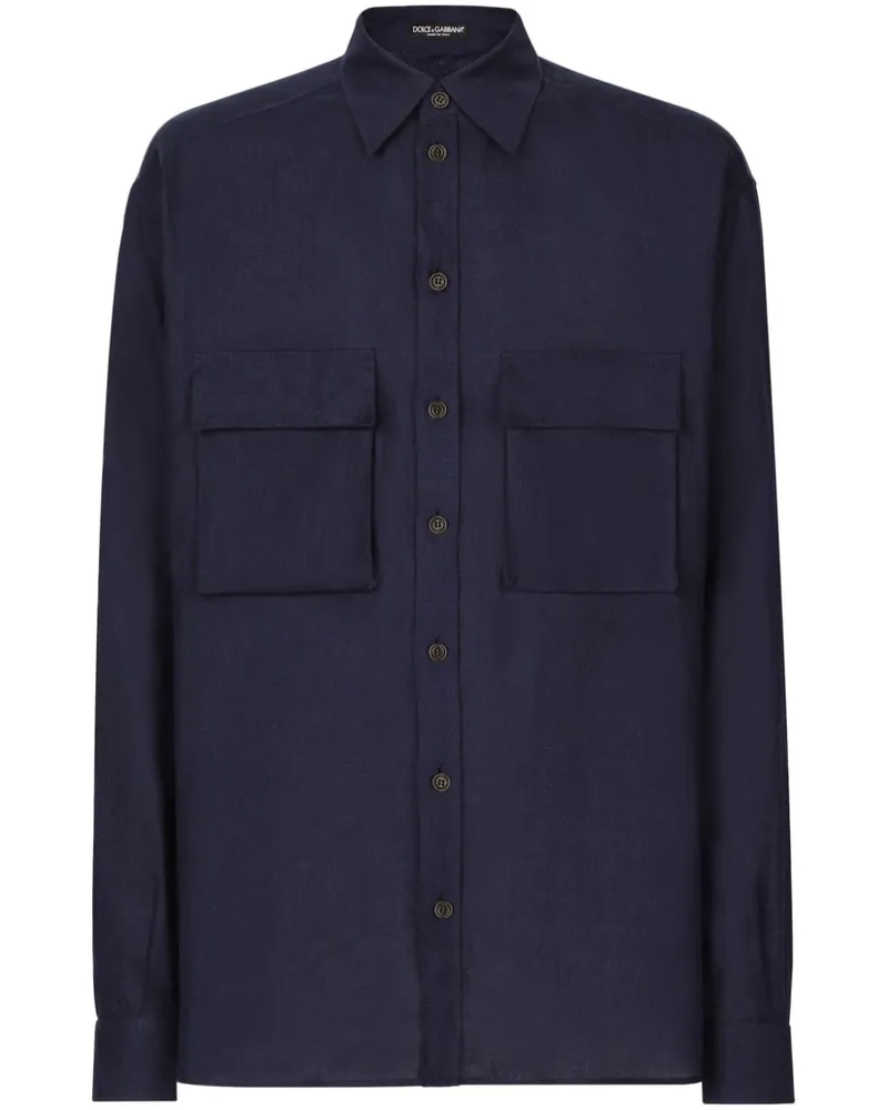 Dolce & Gabbana Hemd aus Leinen - Blau Blau