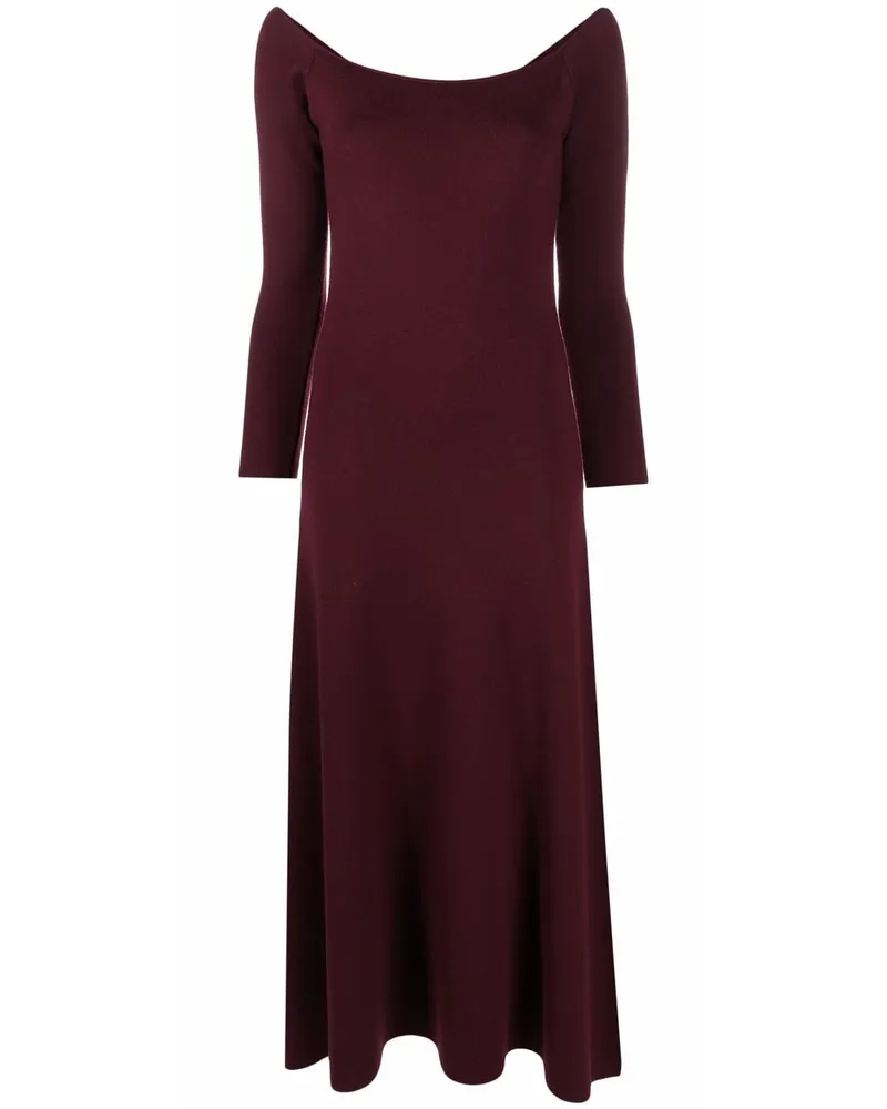 PAULA Schulterfreies Kleid Rot