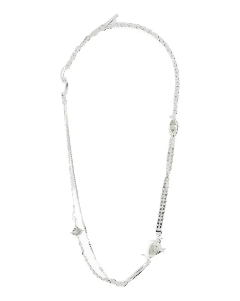 SWEETLIMEJUICE Thorn mixed-chain necklace - Silber Silber