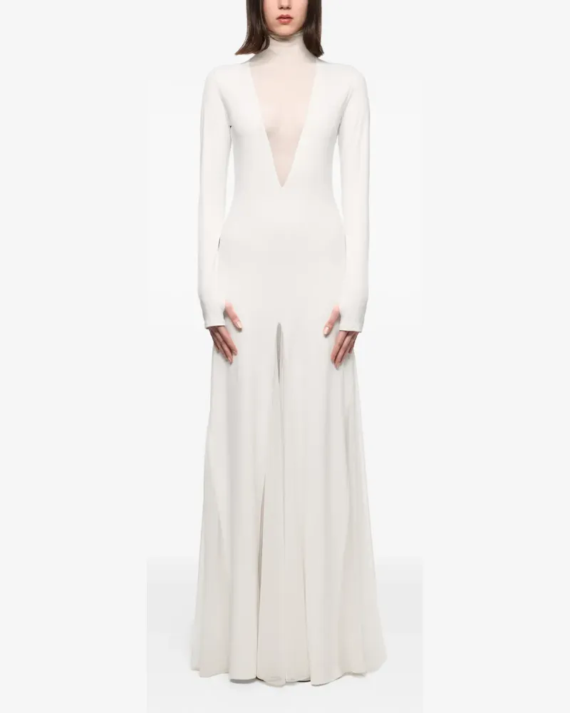 ATU Body Couture sheer v-neck dress - Weiß Weiß