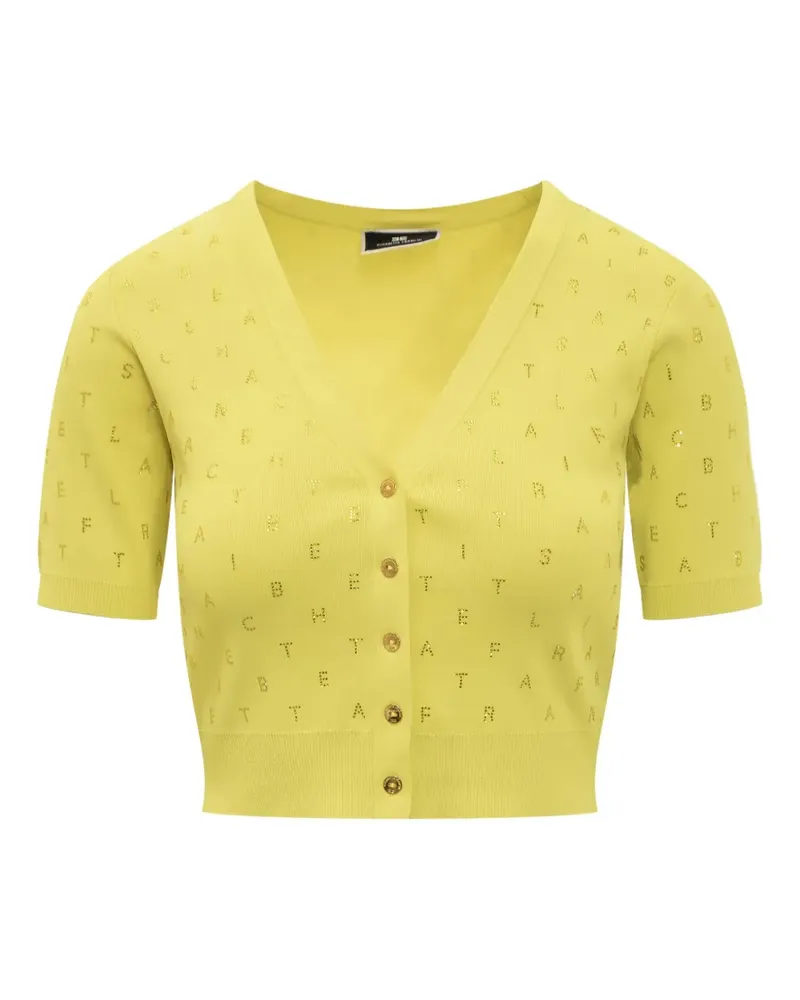 Elisabetta Franchi Cardigan mit Buchstaben-Print - Gelb Gelb