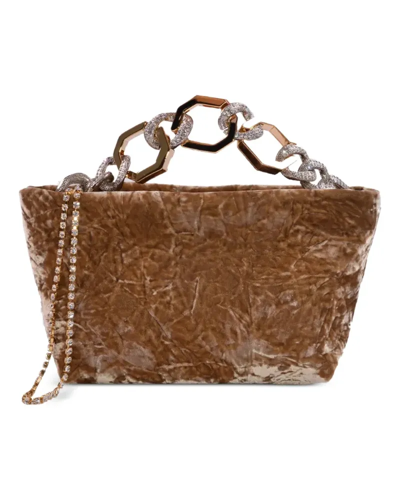 GEDEBE crystal-embellished chain-handle tote bag - Braun Braun