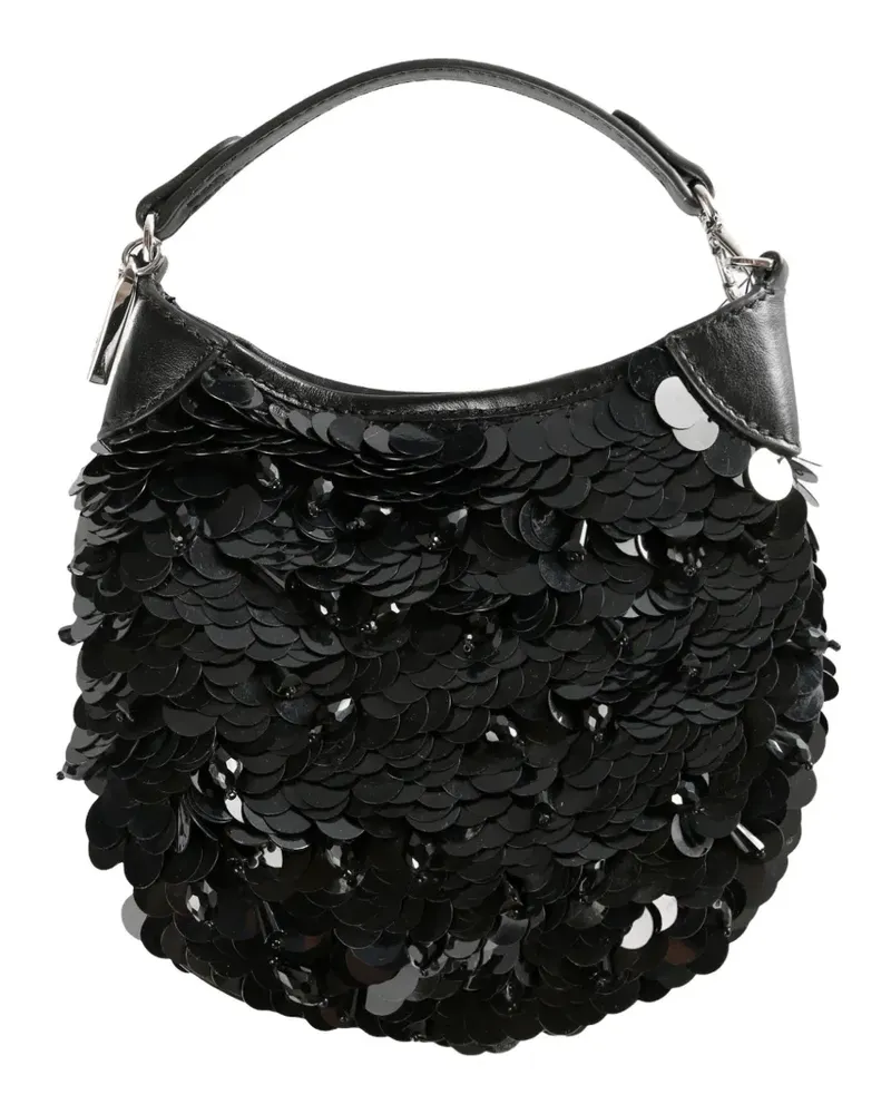 Ralph Lauren small Polo ID paillette-embellished tote bag - Schwarz Schwarz