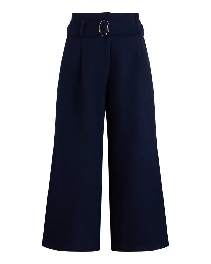 MOORER Noacle belted-pleated palazzo pants - Blau Blau